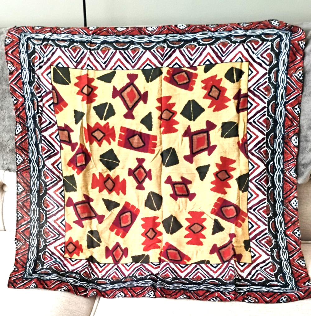 Southwestern Geometric Square Scarf Rayon Voile Boho Western Bandana